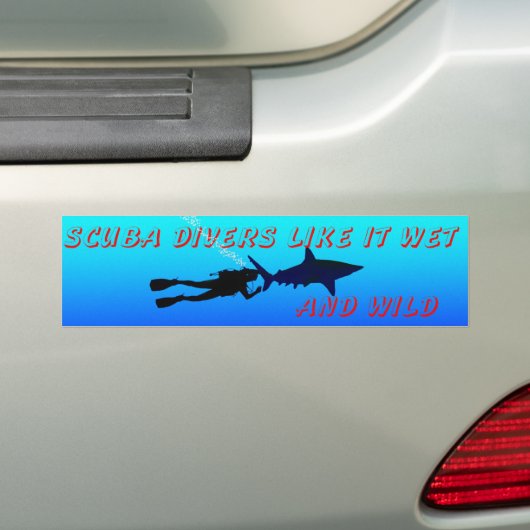 SCUBA nat en wild Bumpersticker (Op auto)