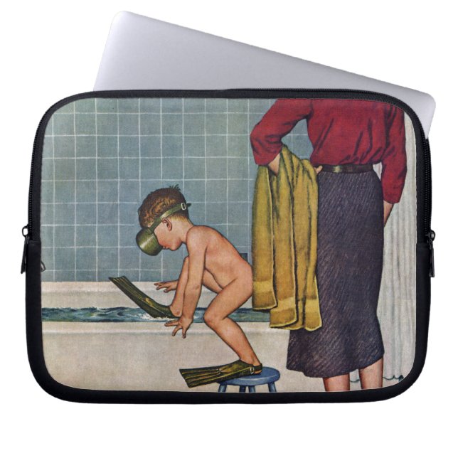 Scuba op de Tub Laptop Sleeve (Voorkant)