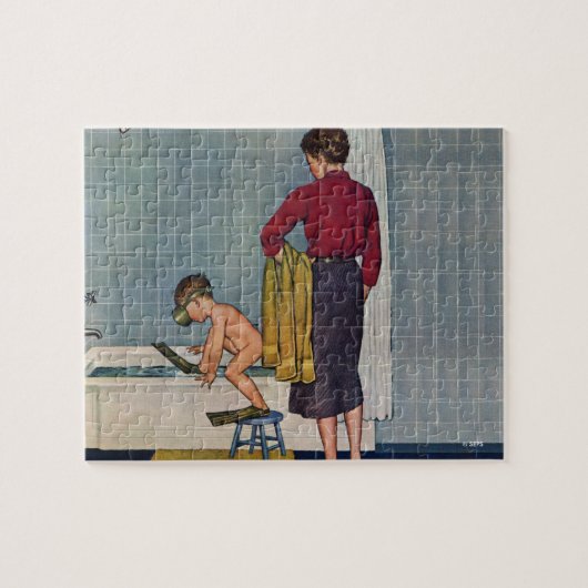 Scuba op de Tub Legpuzzel (Horizontaal)