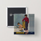 Scuba op de Tub Vierkante Button 5,1 Cm (Voorkant /achterkant)