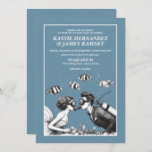 Scuba Paar Bruiloft Kaart (Voorkant / Achterkant)