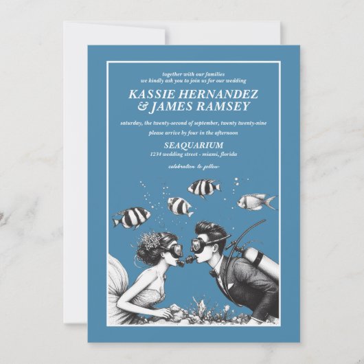 Scuba Paar Bruiloft Kaart (Voorkant)