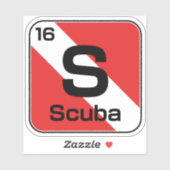 Scuba Periodic table dive flag sticker (Vel)