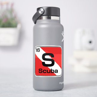 Scuba periodiek systeem duikvlag sticker