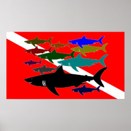 Scuba / Poster van haaien