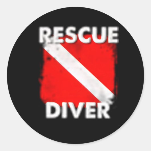 Scuba Rescue Diver voor instructeurs Studenten Div Ronde Sticker (Voorkant)