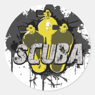 Scuba Ronde Sticker