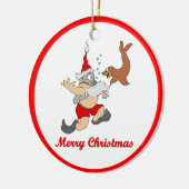 Scuba Santa Keramisch Ornament (Links)