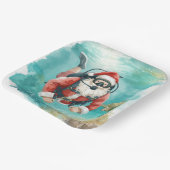 Scuba Santa Underwater Christmas Papieren Bordje (Gebogen)