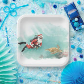 Scuba Santa Underwater Christmas Papieren Bordje (Feest)