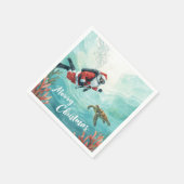 Scuba Santa Underwater Christmas Servet (Hoek)