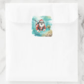Scuba Santa Underwater Merry Christmas Vierkante Sticker (Tas)