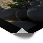 Scuba Tanks en Dive Boat bij zonsopgang Poster (Hoek)