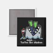 Scuba tastes Chicken Shark Magneet (Voorkant / Achterkant)