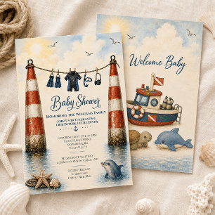 SCUBA-uitrusting Toekomstige Duiker Baby Shower Ui Kaart