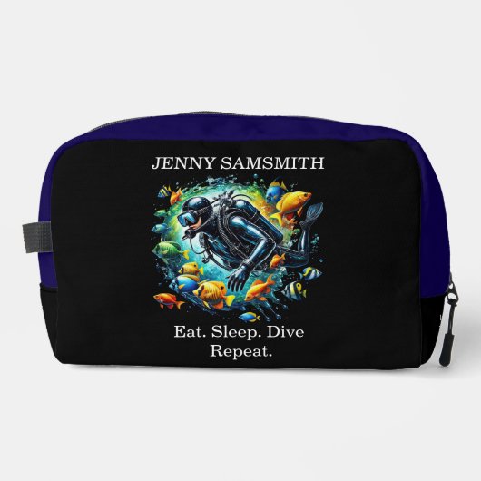 Scuba Vibes: Duik het leven, leef vet! Toilettasje (Voorkant)