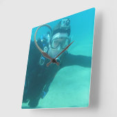 Scuba Vierkante Klok (Hoek)