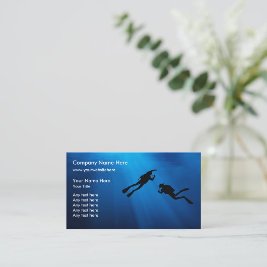 Scuba Visitekaartjes Sjabloon (Staand voorkant)