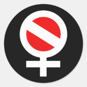 Scuba Woman Ronde Sticker (Voorkant)