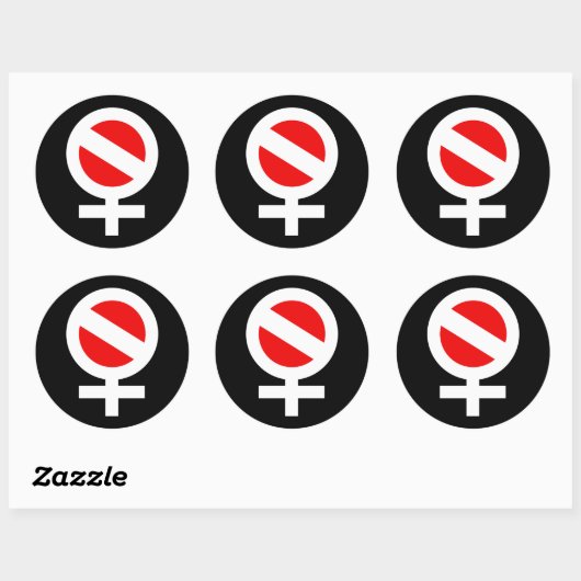Scuba Woman Ronde Sticker (Vel)
