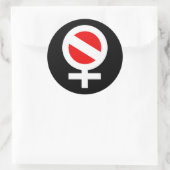 Scuba Woman Ronde Sticker (Tas)