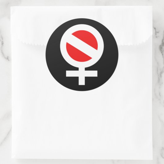 Scuba Woman Ronde Sticker (Tas)