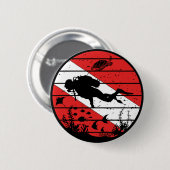 Scuba Zeeleven Duiker Vlag Ronde Button 5,7 Cm (Voorkant /achterkant)