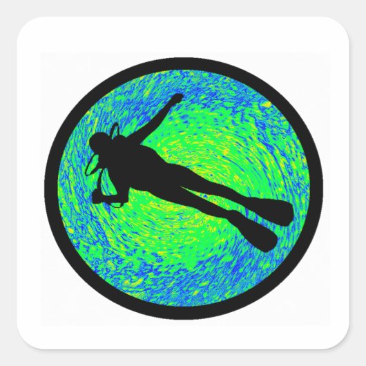 SCUBA ZO REEKS VIERKANTE STICKER (Voorkant)