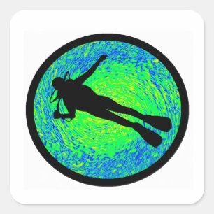 SCUBA ZO REEKS VIERKANTE STICKER