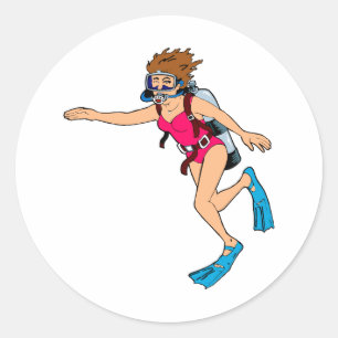 scubadame ronde sticker