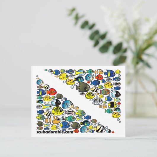 Scubadorable Diver Down Flag Briefkaart (Staand voorkant)