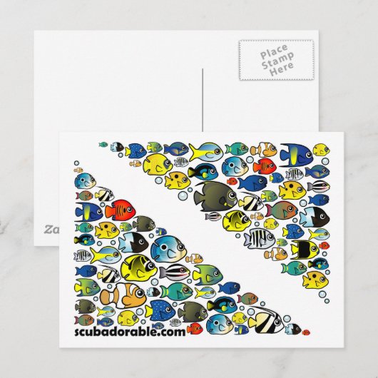Scubadorable Diver Down Flag Briefkaart (Voorkant / Achterkant)