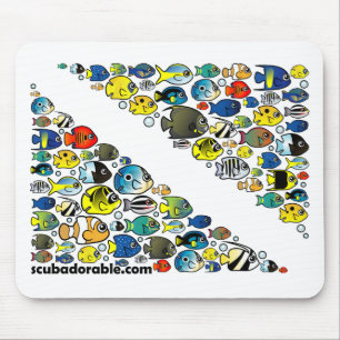 Scubadorable Diver Down Flag Muismat