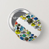 Scubadorable Diver Down Flag Ronde Button 5,7 Cm (Voorkant /achterkant)