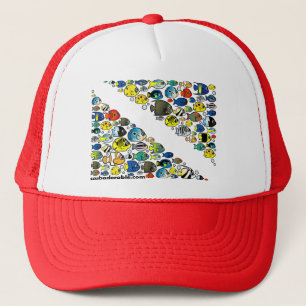 Scubadorable Diver Down Flag Trucker Pet