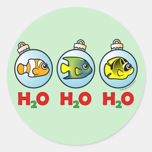 Scubadorable H2O H2O H2O H2O Ronde Sticker (Voorkant)