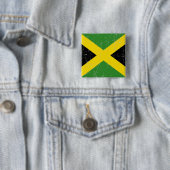 Scuffed and Scratched Jamaican Flag Vierkante Button 5,1 Cm (In situ)
