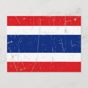 Scuffed and Scratched Thai Flag Briefkaart