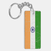 Scuffed and Scrated Indian Flag Sleutelhanger (Voorkant Links)