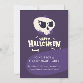Scull en Botten Spooky Halloween Kostuumfeest Kaart