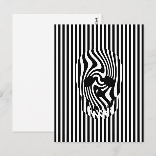 Scull en Stripes, op art Briefkaart (Voorkant / Achterkant)