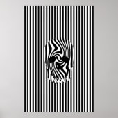 Scull en Stripes, op art Poster (Voorkant)