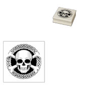 Scull met gekruiste botten, Keltische vlecht Rubberstempel (Gestempeld)