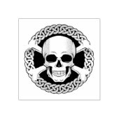 Scull met gekruiste botten, Keltische vlecht Rubberstempel (Afrduk)
