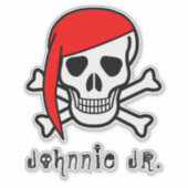 Scull met gepersonaliseerd Bandanna Sticker (Voorkant)