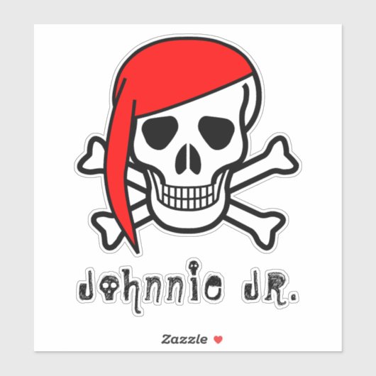 Scull met gepersonaliseerd Bandanna Sticker (Vel)