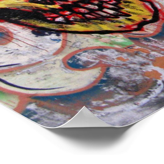 Scull Street Art van Las Palmas Poster (Hoek)