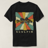 Sculpin Fish Lover Retro Style Dier T-shirt (Design voorkant)