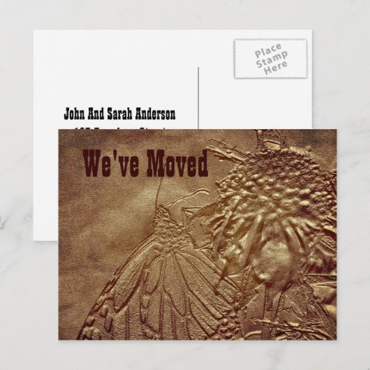 Sculpted Butterfly New Address Moving Briefkaart (Voorkant / Achterkant)