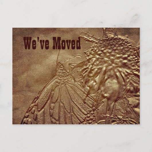 Sculpted Butterfly New Address Moving Briefkaart (Voorkant)